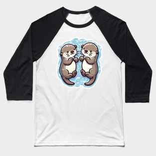 Kawaii Otter couple Baseball T-Shirt